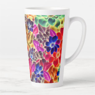 Colourful Abstract Floral #887 - Latte Mug