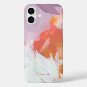 Colourful Abstract Floral Art Your Name iPhone 16 Plus Case