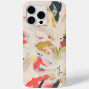 Colourful Abstract Floral Art Your Name iPhone 15 Pro Max Case