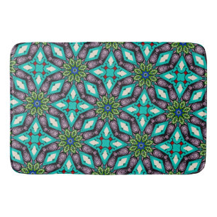 Colourful Abstract Floral Bath Mat