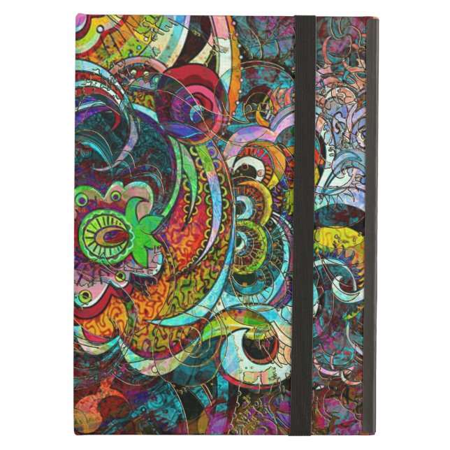 Colourful Abstract Floral Collage iPad Air Cover (Front Closed)