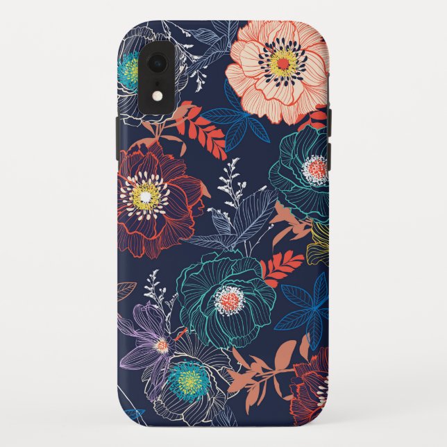 Colourful Abstract Floral Design Case-Mate iPhone Case (Back)