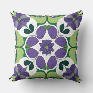 Colourful Abstract Floral Design Cushion