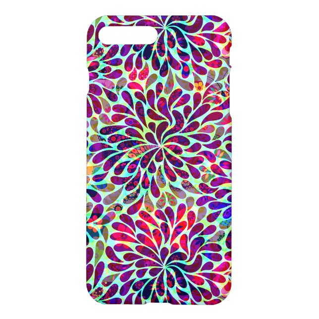 Colourful Abstract Floral Design iPhone Case (Back)