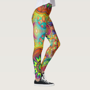 Colourful Abstract Floral Leggings