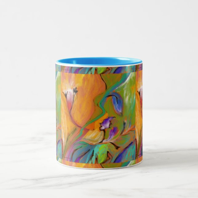 Colourful abstract Floral MUG (Center)