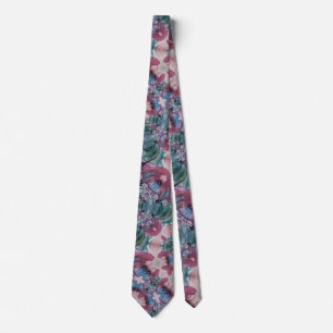 colourful abstract Floral painted  Tie