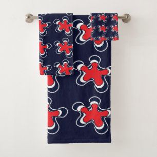 Colourful Abstract Floral Pattern Bath Towel Set