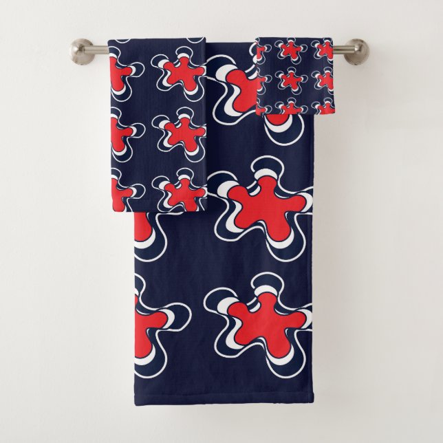 Colourful Abstract Floral Pattern  Bath Towel Set (Insitu)