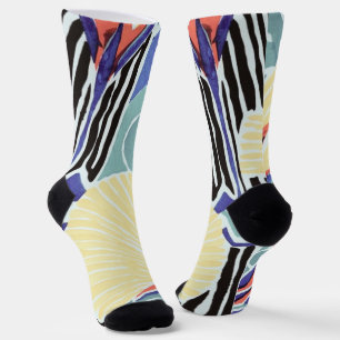 Colourful Abstract Floral Pattern by E.A. Séguy Socks