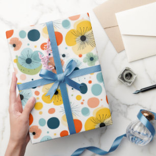 Colourful Abstract Floral Pattern Wrapping Design Paper