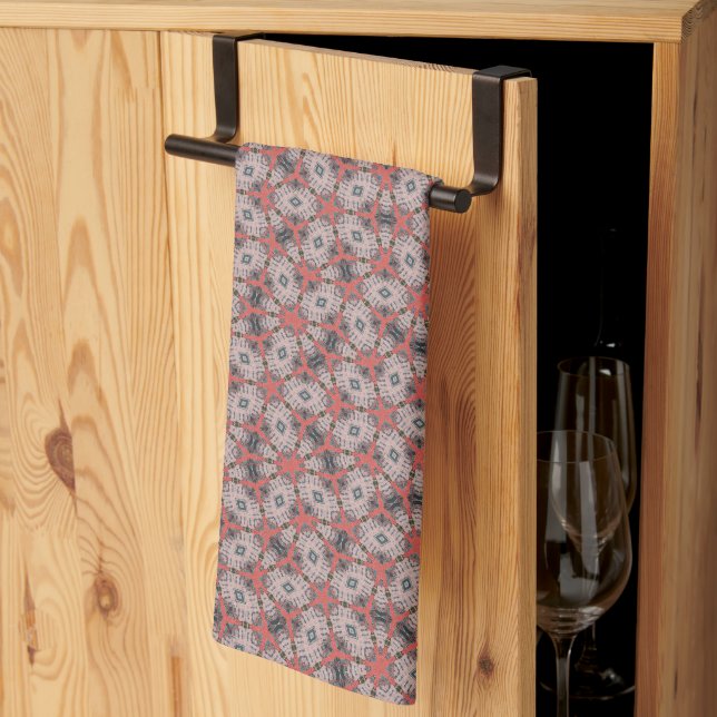 Colourful Abstract Floral Shower Curtain Tea Towel (Thirds Fold)