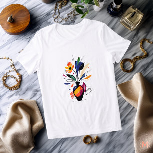 Colourful Abstract Floral T-Shirt   Modern Artisti Tri-Blend Shirt