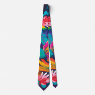 Colourful Abstract Floral Tie Bold Modern Men’s Ti