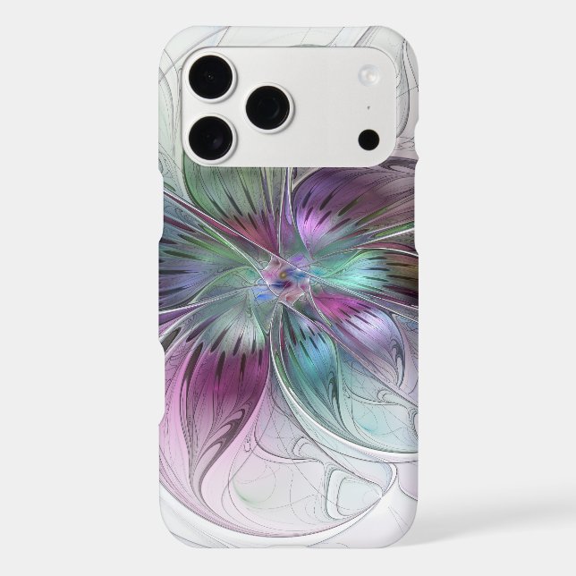 Colourful Abstract Flower Modern Floral Fractal Ar (Back)