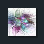 Colourful Abstract Flower Modern Floral Fractal Ar Canvas Print<br><div class="desc">A colourful blossom. You can see it from above and recognise its beauty.
Design for your canvas print and more.</div>