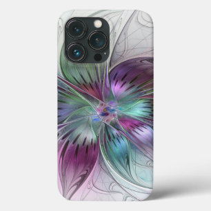 Colourful Abstract Flower Modern Floral Fractal Ar iPhone 13 Pro Case