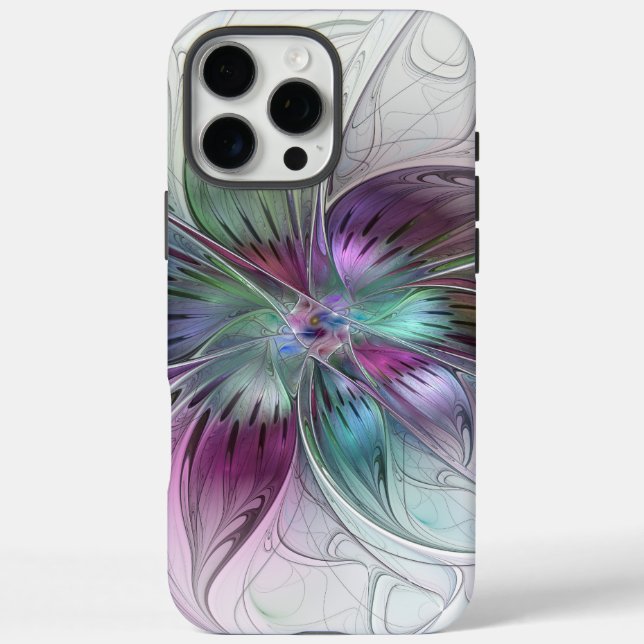 Colourful Abstract Flower Modern Floral Fractal Ar Case-Mate iPhone Case (Back)