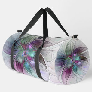 Colourful Abstract Flower Modern Floral Fractal Ar Duffle Bag