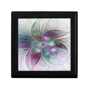 Colourful Abstract Flower Modern Floral Fractal Ar Gift Box