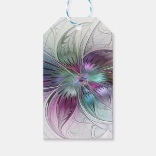 Colourful Abstract Flower Modern Floral Fractal Ar Gift Tags
