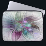 Colourful Abstract Flower Modern Floral Fractal Ar Laptop Sleeve<br><div class="desc">A colourful blossom. You can see it from above and recognise its beauty.
Design for your laptop sleeve and more.</div>