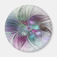 Colourful Abstract Flower Modern Floral Fractal Ar