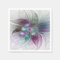 Colourful Abstract Flower Modern Floral Fractal Ar