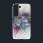Colourful Abstract Flower Modern Floral Fractal Ar Samsung Galaxy Case<br><div class="desc">A colourful blossom,  unusual and elegant. 
Design for your Samsung Galaxy S22 case and more.</div>