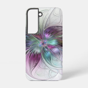 Colourful Abstract Flower Modern Floral Fractal Ar Samsung Galaxy Case