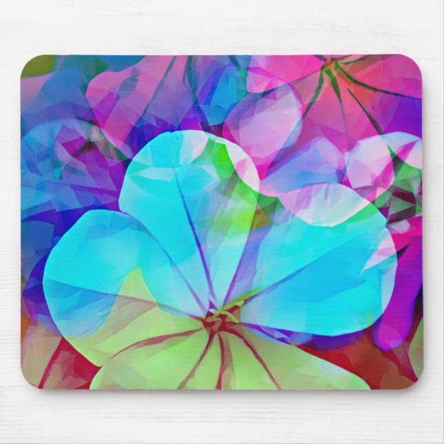 Colourful Abstract Flowers Art Mouse Pad (Front)
