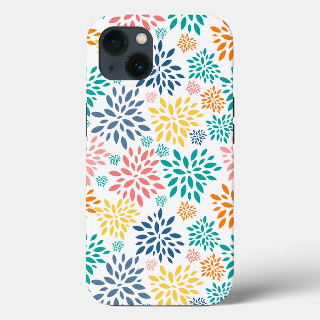Colourful abstract flowers pattern Case-Mate iPhon iPhone Case (Back)