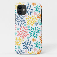 Colourful abstract flowers pattern