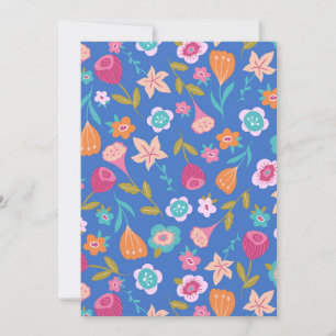 colourful abstract flowers pattern invitation
