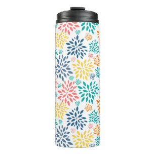 Colourful abstract flowers pattern tripod lamp pil thermal tumbler