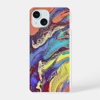 Colourful Abstract Fluid Art Swirl Design Phone iPhone 15 Case