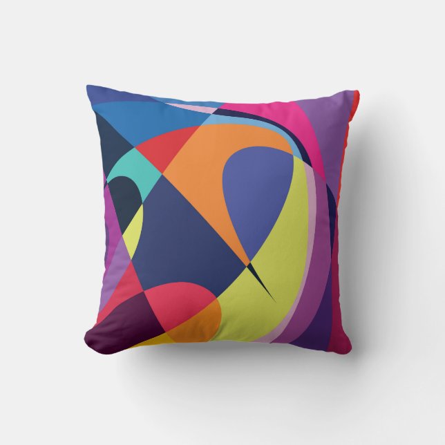 Colourful Abstract Fluid Style Background Cushion (Front)