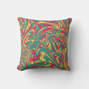 Colourful Abstract Fluid Style Background Cushion