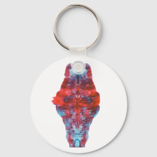 Colourful Abstract Folding Paint Symmetry by Karee Key Ring
