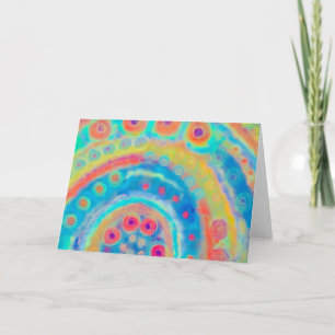 Colourful Abstract Fun Blue Modern Card