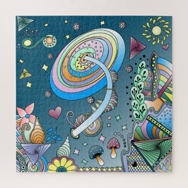 Colourful Abstract Fun Bright Original Art Jigsaw Puzzle (Vertical)