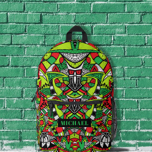 Colourful Abstract Funky Geometric Kaleidoscope  Printed Backpack