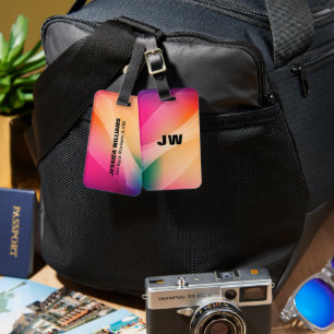 Colourful abstract geometric background luggage tag