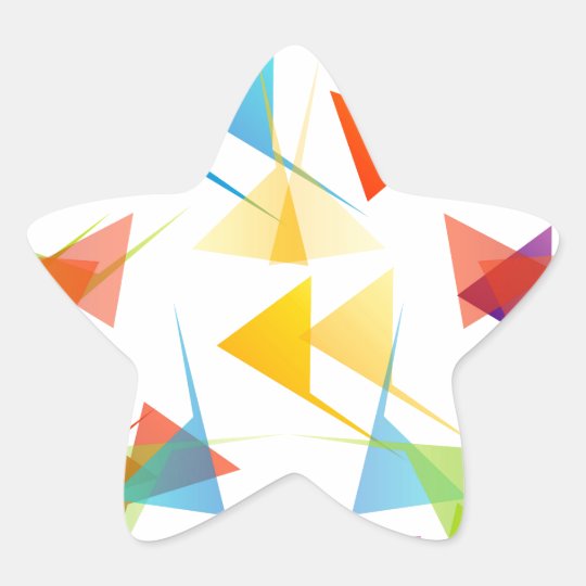 Colourful abstract geometric background star sticker