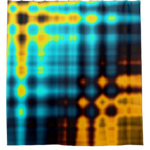 Colourful abstract geometric background with patte shower curtain