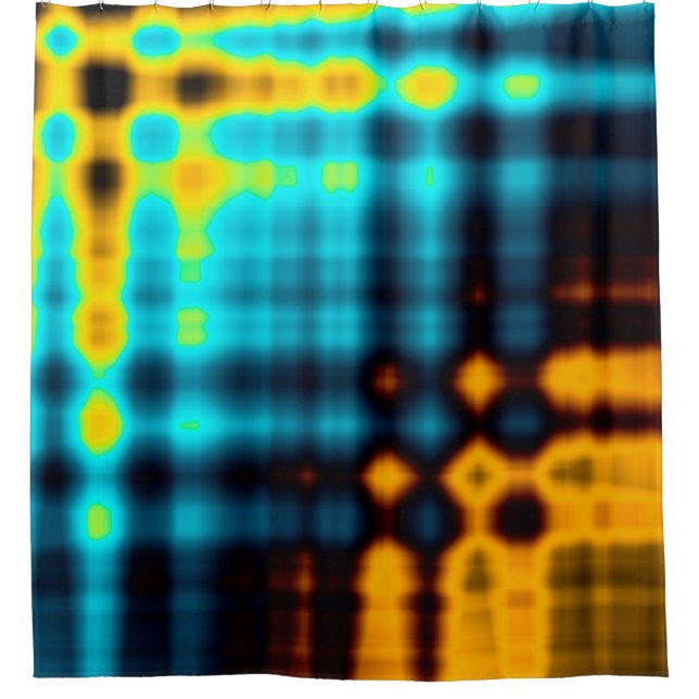 Colourful abstract geometric background with patte shower curtain (Front)