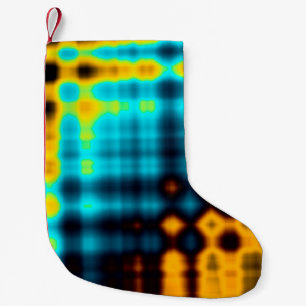 Colourful abstract geometric background with patte small christmas stocking