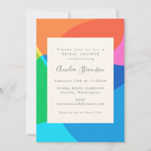 Colourful Abstract Geometric Bridal Shower Invitation