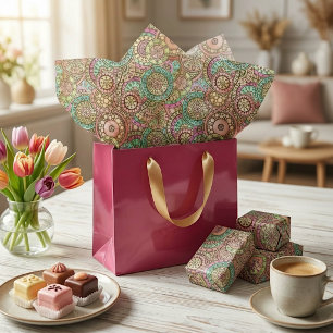 Colourful Abstract Geometric Circles Art Pattern Tissue Paper