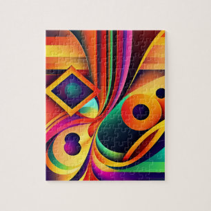 Colourful Abstract Geometric Jigsaw Puzzle